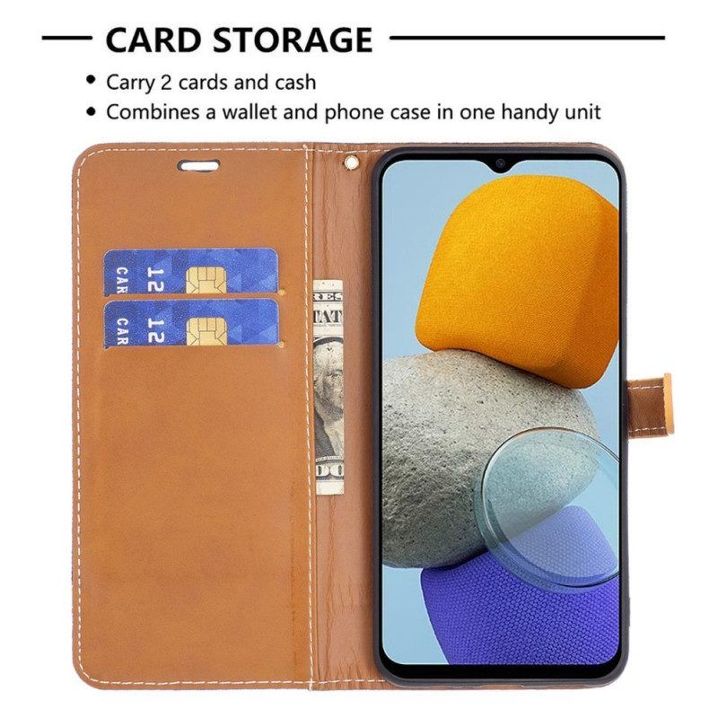 Folio-hoesje voor Samsung Galaxy M23 5G Stof Met Riem