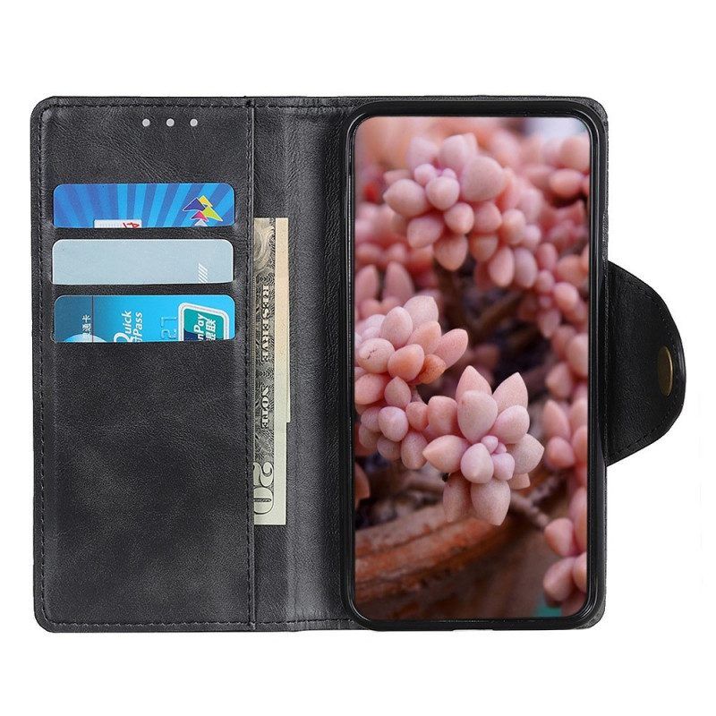 Folio-hoesje voor Samsung Galaxy M33 5G Knoop Van Imitatieleer