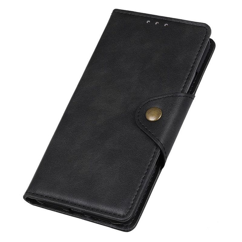 Folio-hoesje voor Samsung Galaxy M33 5G Knoop Van Imitatieleer