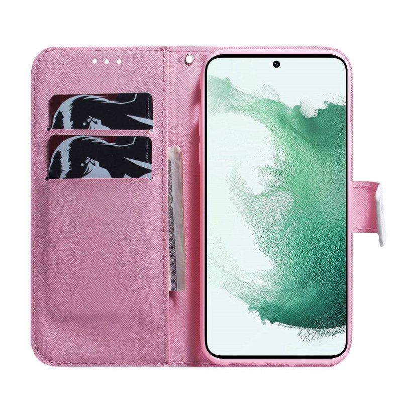 Folio-hoesje voor Samsung Galaxy M33 5G Roze Bloem