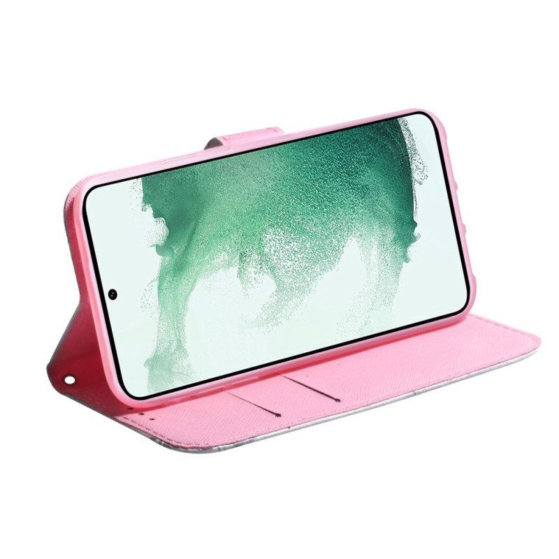 Folio-hoesje voor Samsung Galaxy M33 5G Roze Bloem