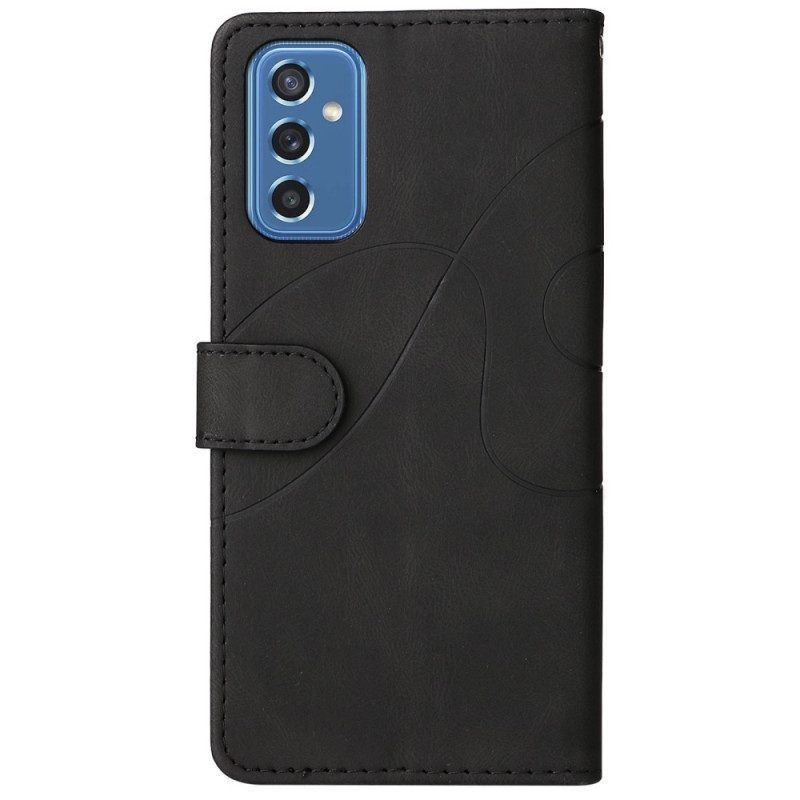 Folio-hoesje voor Samsung Galaxy M52 5G Met Ketting Lanyard Inkt Lijn