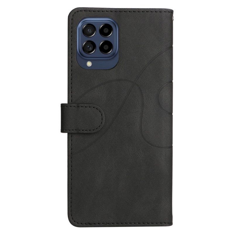 Folio-hoesje voor Samsung Galaxy M53 5G Met Ketting Tweekleurige Riem