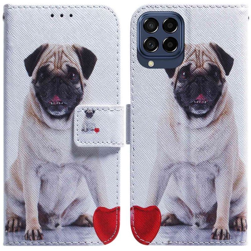 Folio-hoesje voor Samsung Galaxy M53 5G Mops Hond