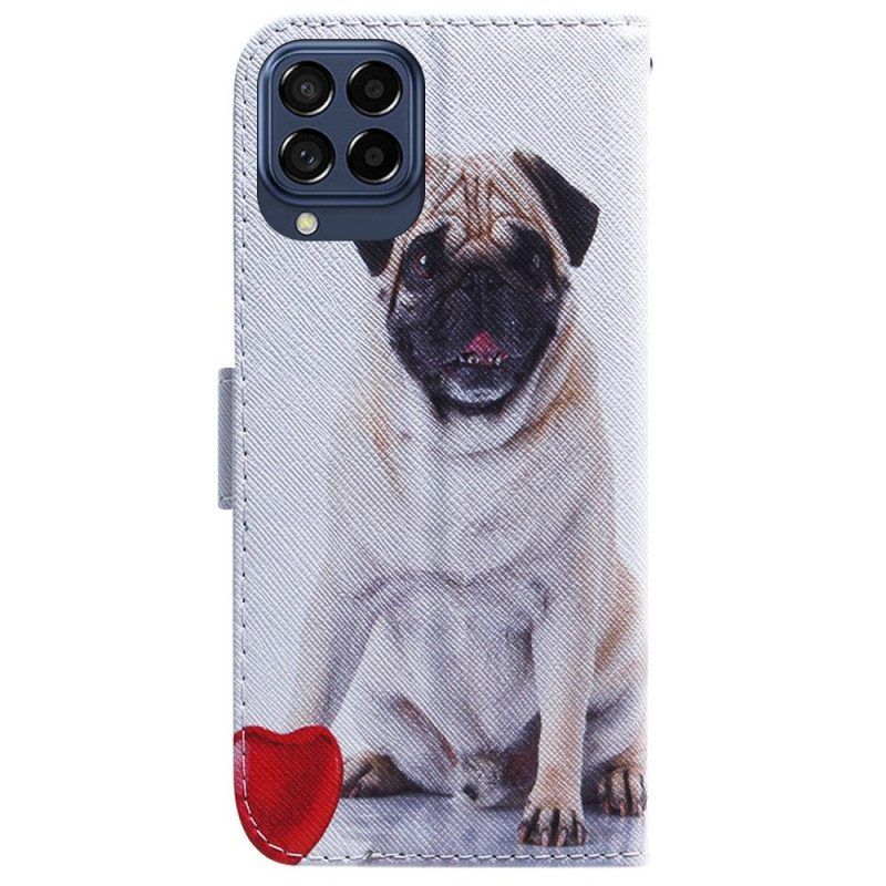 Folio-hoesje voor Samsung Galaxy M53 5G Mops Hond