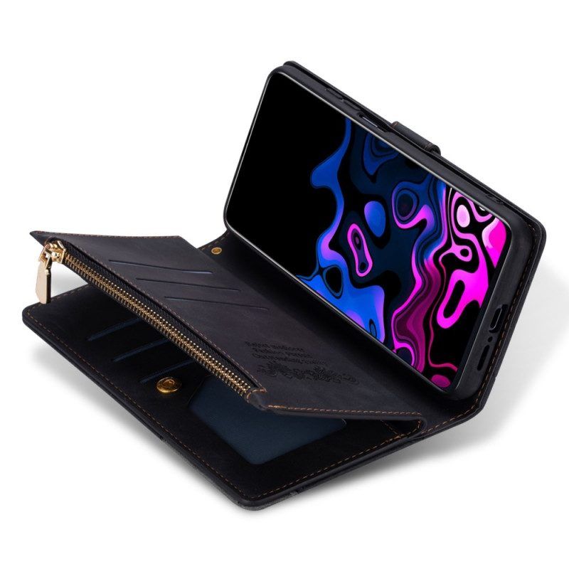 Folio-hoesje voor Samsung Galaxy S22 5G Tweekleurige Grafische Zak Met Ritssluiting