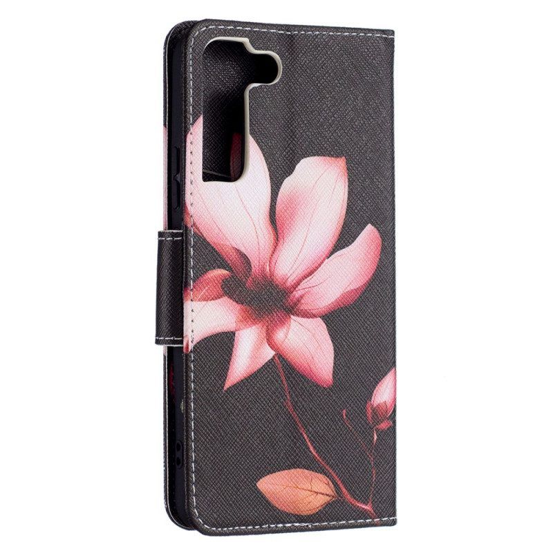 Folio-hoesje voor Samsung Galaxy S22 Plus 5G Roze Bloem