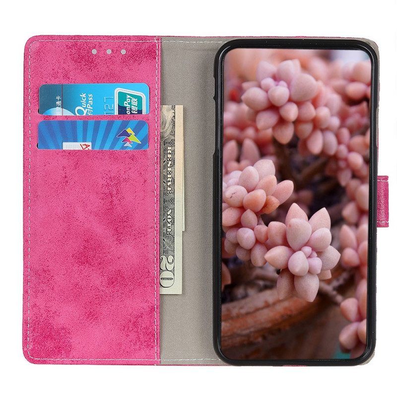 Folio-hoesje voor Samsung Galaxy S22 Plus 5G Vintage Leereffect