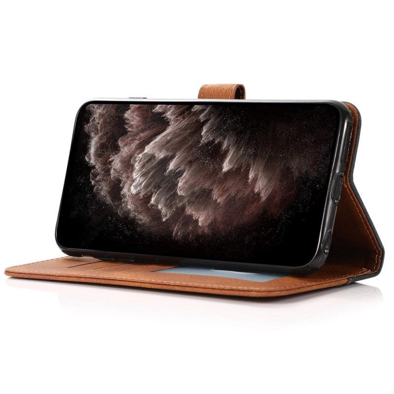 Folio-hoesje voor Samsung Galaxy S23 Plus 5G Met Ketting Tweekleurige Riem