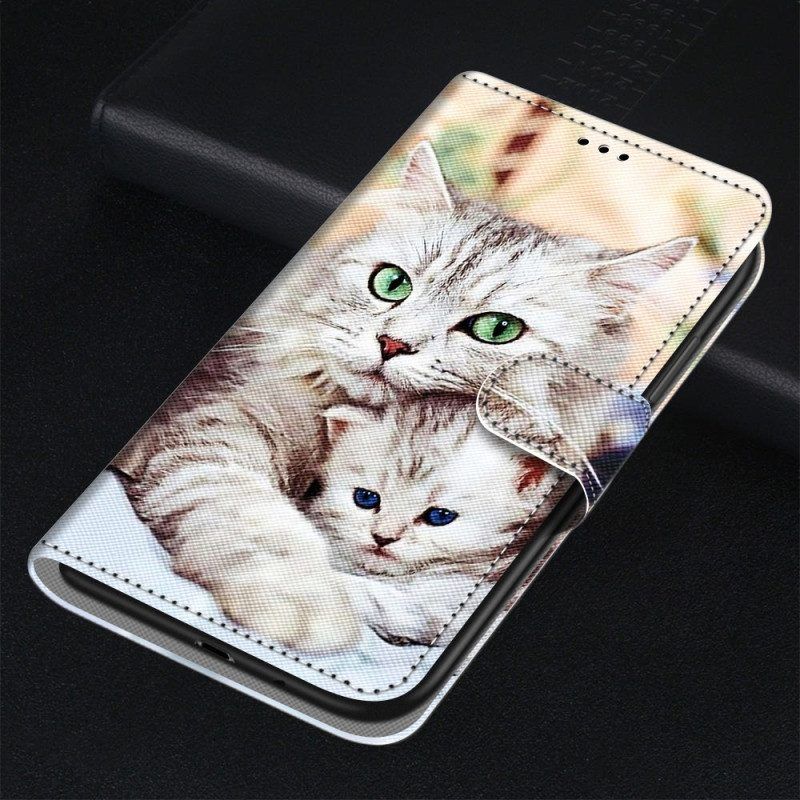 Folio-hoesje voor Samsung Galaxy S23 Ultra 5G Katten Familie