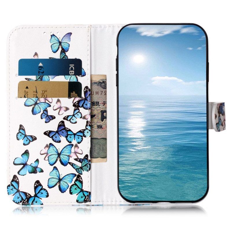 Folio-hoesje voor Samsung Galaxy S23 Ultra 5G Vlinders Tijdens De Vlucht