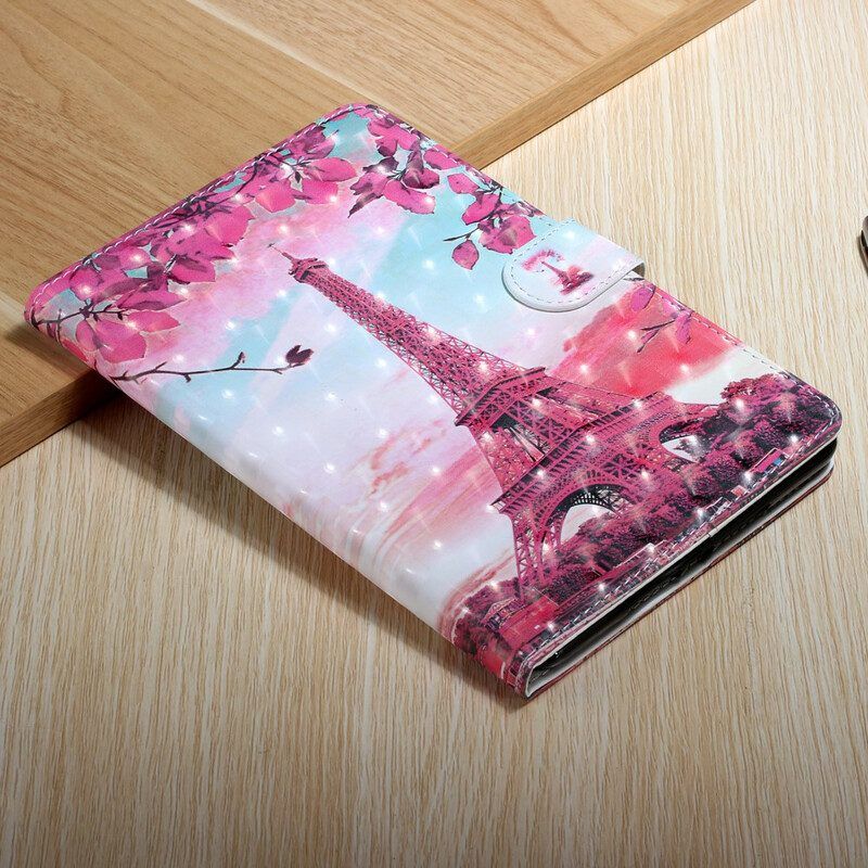 Folio-hoesje voor Samsung Galaxy Tab S8 Plus / Tab S7 Plus Bloemen Eiffeltoren