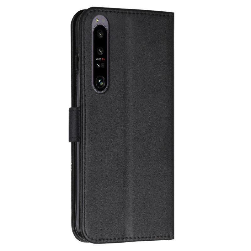 Folio-hoesje voor Sony Xperia 1 IV Geometrische Lederen Stijl Met Riem