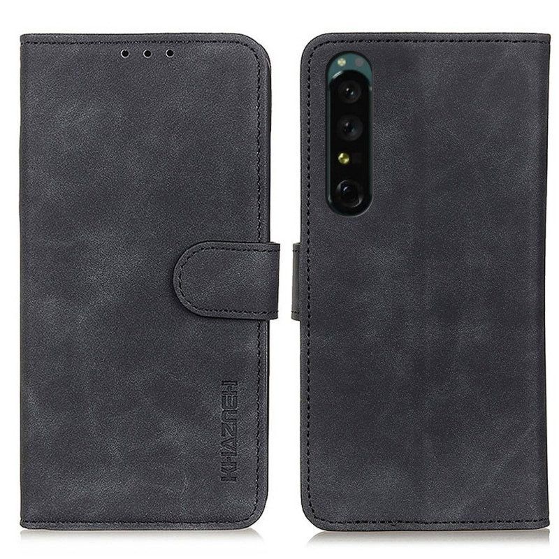 Folio-hoesje voor Sony Xperia 1 IV Khazneh Vintage Leereffect