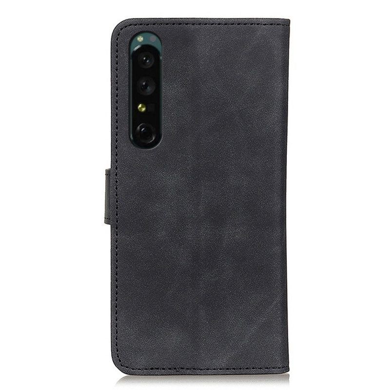 Folio-hoesje voor Sony Xperia 1 IV Khazneh Vintage Leereffect