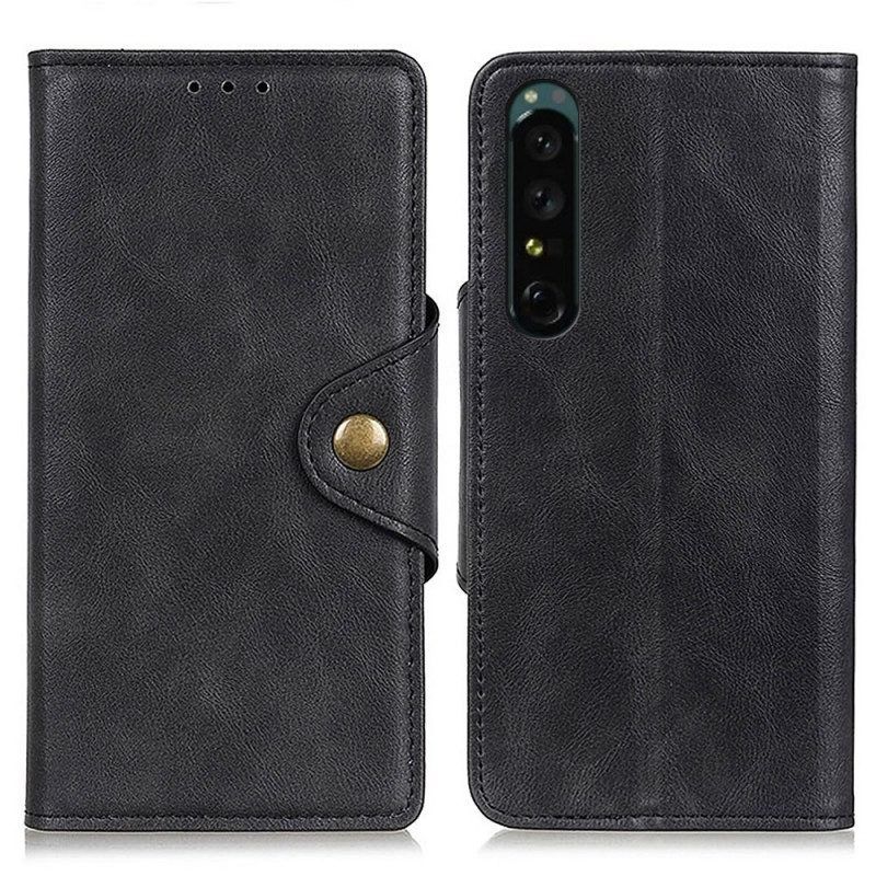 Folio-hoesje voor Sony Xperia 1 IV Knoop Van Imitatieleer