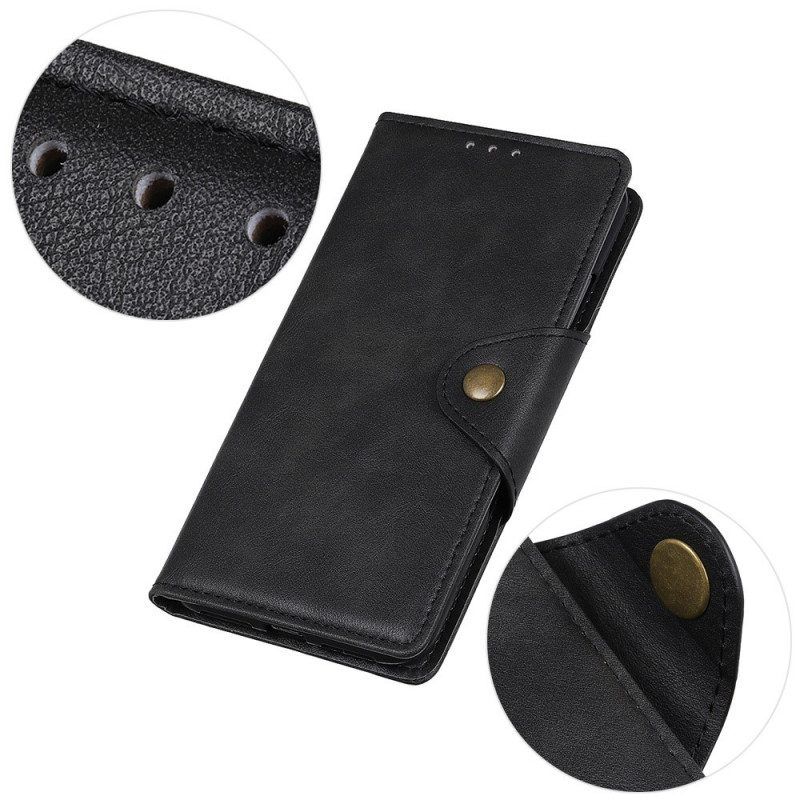 Folio-hoesje voor Sony Xperia 1 IV Knoop Van Imitatieleer
