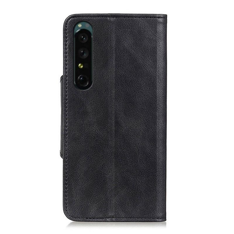 Folio-hoesje voor Sony Xperia 1 IV Knoop Van Imitatieleer
