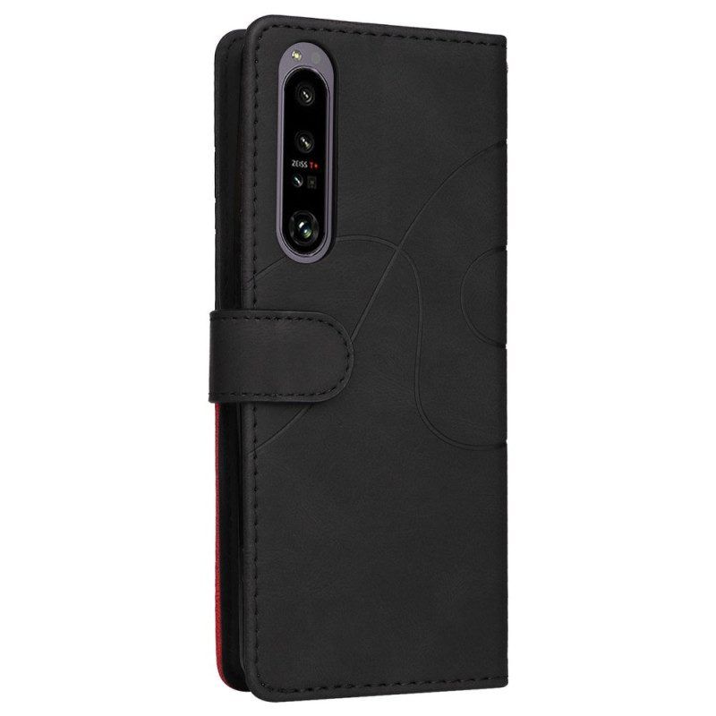 Folio-hoesje voor Sony Xperia 1 IV Met Ketting Tweekleurige Riem