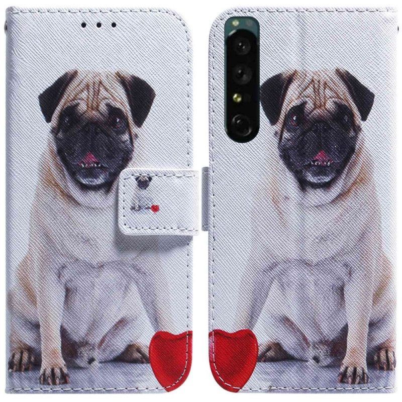 Folio-hoesje voor Sony Xperia 1 IV Mops Hond