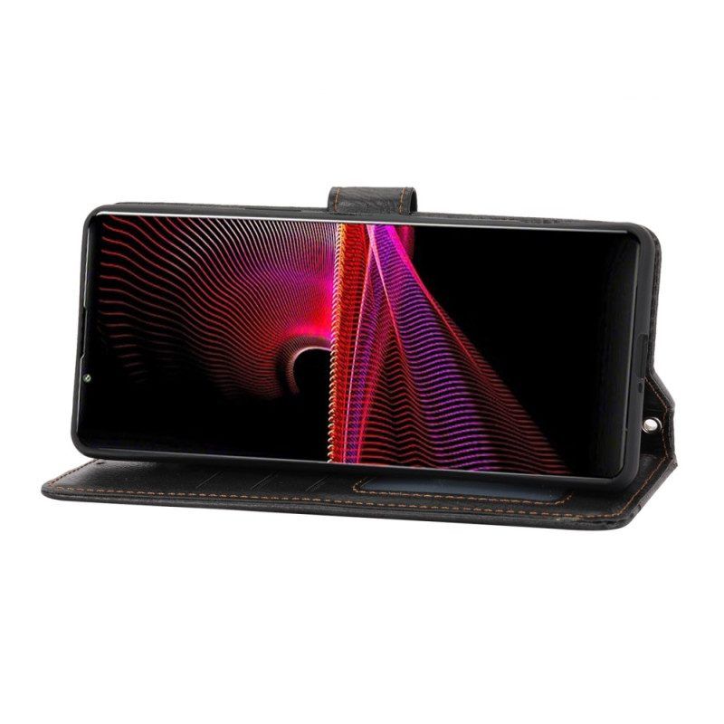Folio-hoesje voor Sony Xperia 1 IV Portemonnee Leren Portemonnee Met Lanyard En Schouderriem