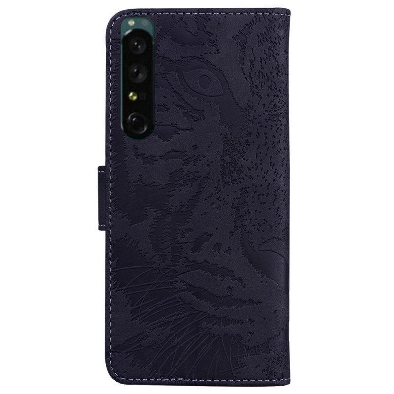 Folio-hoesje voor Sony Xperia 1 IV Tijger Print