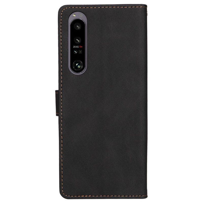 Folio-hoesje voor Sony Xperia 1 IV Tweekleurig Met Riem