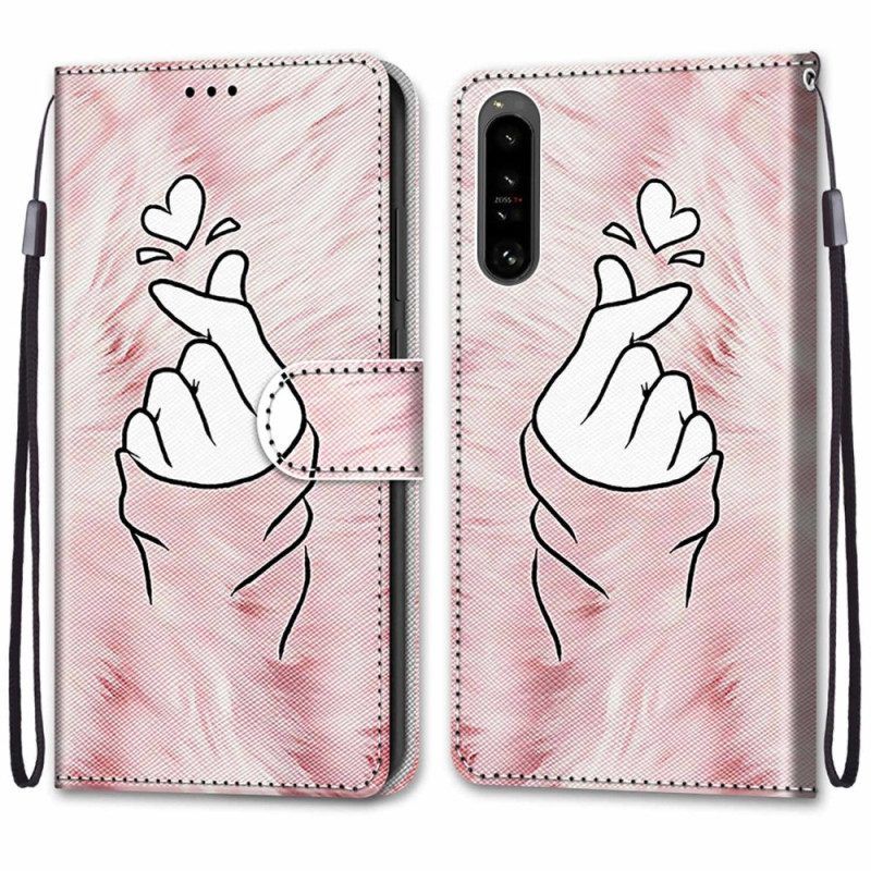 Folio-hoesje voor Sony Xperia 1 IV Vinger Hart