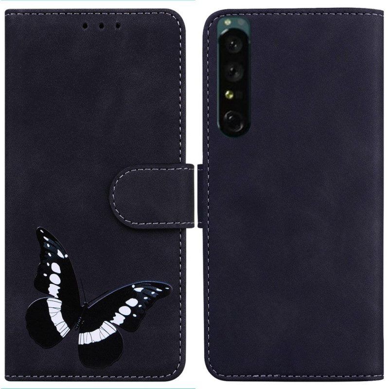 Folio-hoesje voor Sony Xperia 1 IV Vintage Vlinder