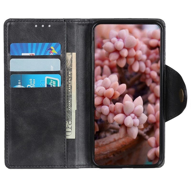 Folio-hoesje voor Sony Xperia 10 IV Knoop Van Imitatieleer