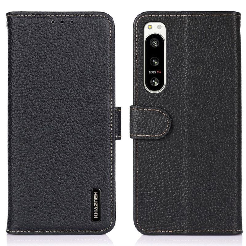 Folio-hoesje voor Sony Xperia 5 IV Khazneh Lychee Leer