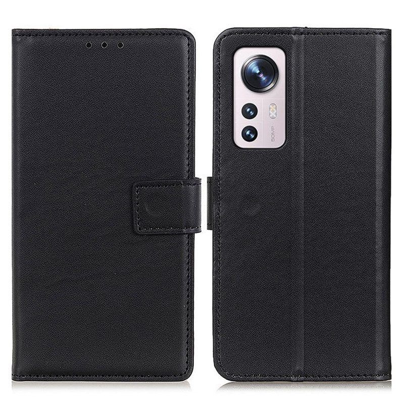 Folio-hoesje voor Xiaomi 12 / 12X Effen Kunstleer