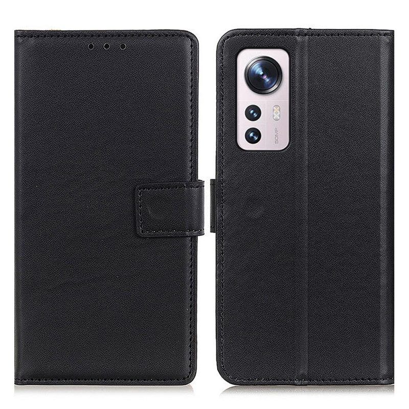 Folio-hoesje voor Xiaomi 12 Pro Effen Kunstleer