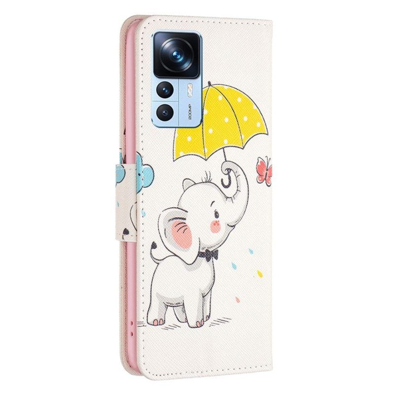 Folio-hoesje voor Xiaomi 12T / 12T Pro Baby Olifant