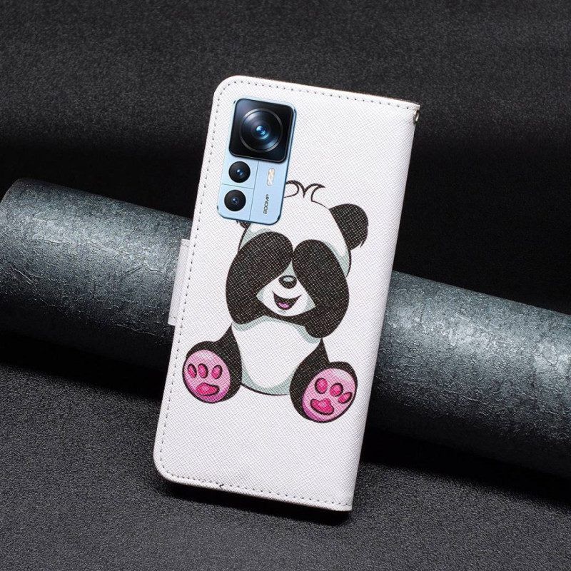 Folio-hoesje voor Xiaomi 12T / 12T Pro Panda-plezier