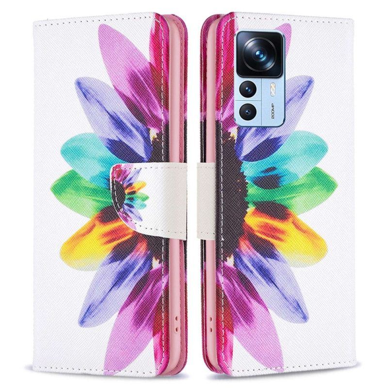 Folio-hoesje voor Xiaomi 12T / 12T Pro Waterverf Bloem