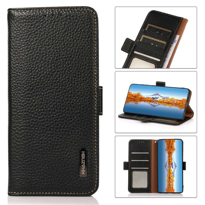 Folio-hoesje voor Xiaomi Redmi Note 10 / 10S Lychee Leer Khazneh Rfid