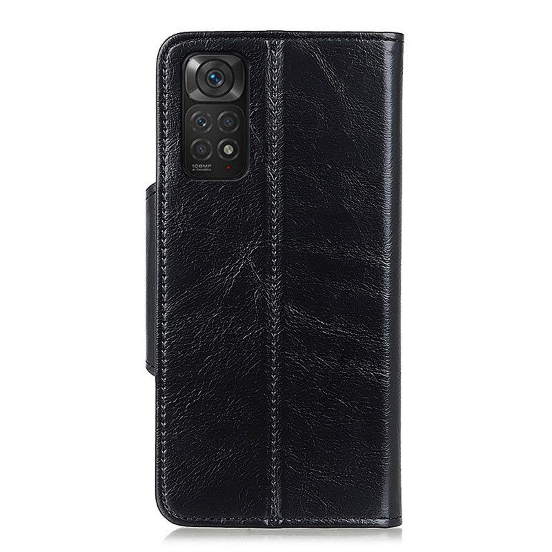 Folio-hoesje voor Xiaomi Redmi Note 11 / 11S Glanzende Knop Van Imitatieleer
