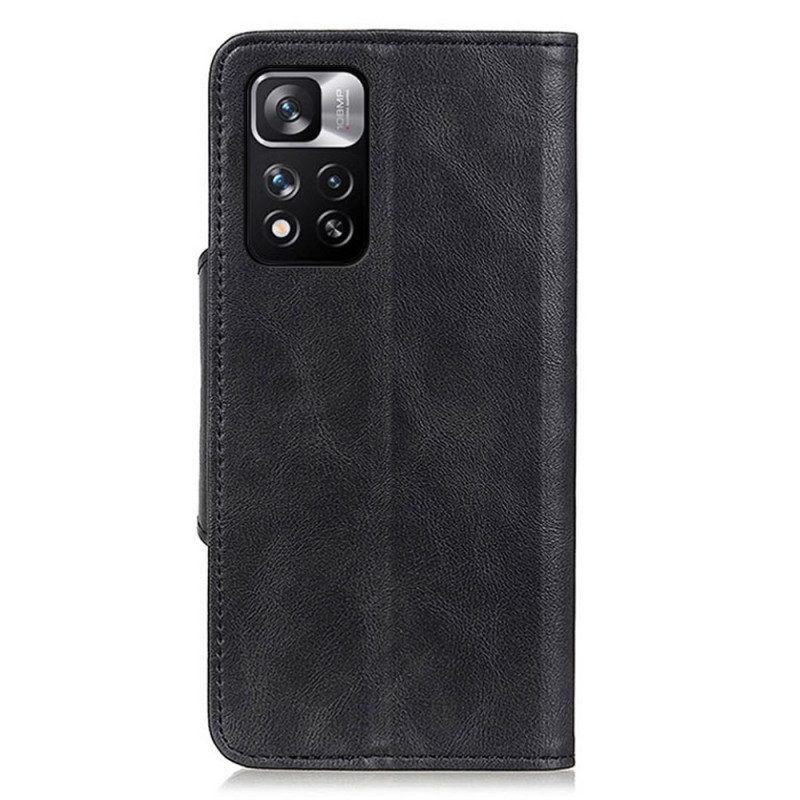 Folio-hoesje voor Xiaomi Redmi Note 11 Pro Plus 5G Knoop Van Imitatieleer