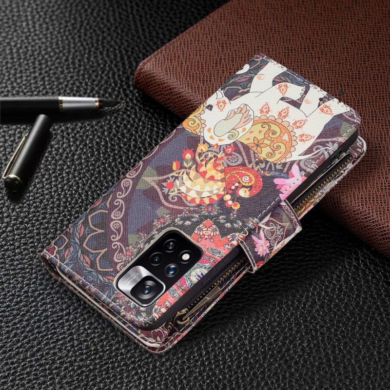 Folio-hoesje voor Xiaomi Redmi Note 11 Pro Plus 5G Olifantenzak Met Ritssluiting