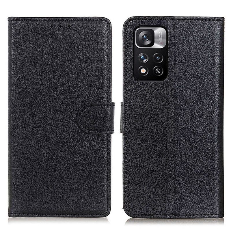 Folio-hoesje voor Xiaomi Redmi Note 11 Pro Plus 5G Traditioneel Litchi-leer