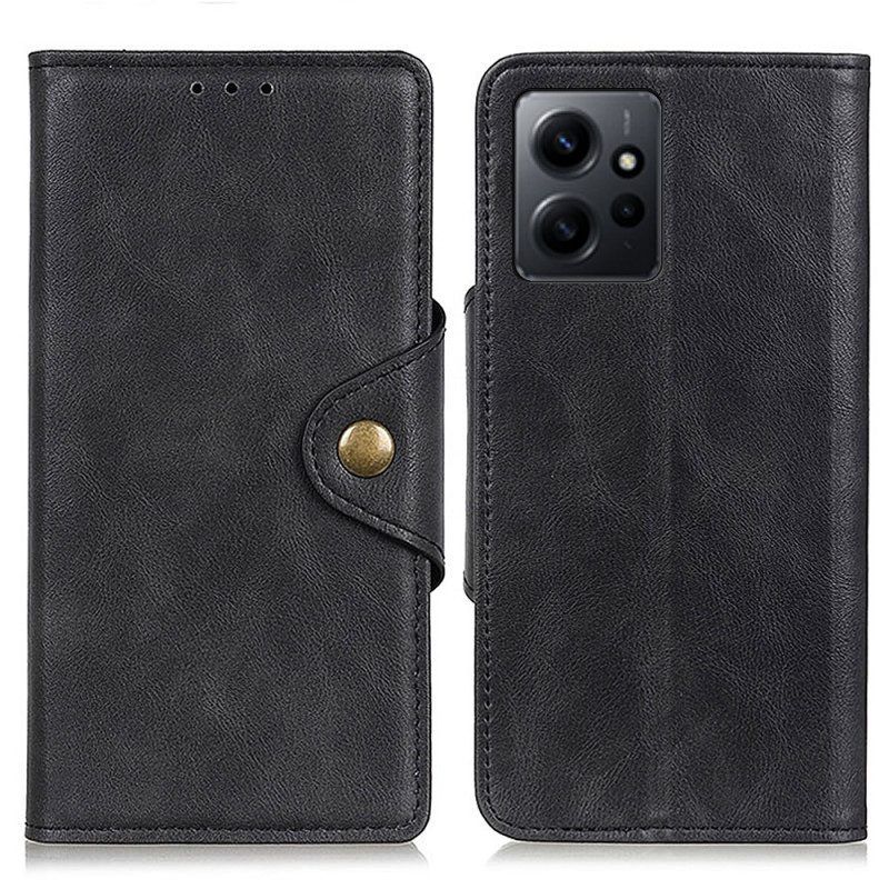 Folio-hoesje voor Xiaomi Redmi Note 12 4G Magnetische Knop Van Imitatieleer