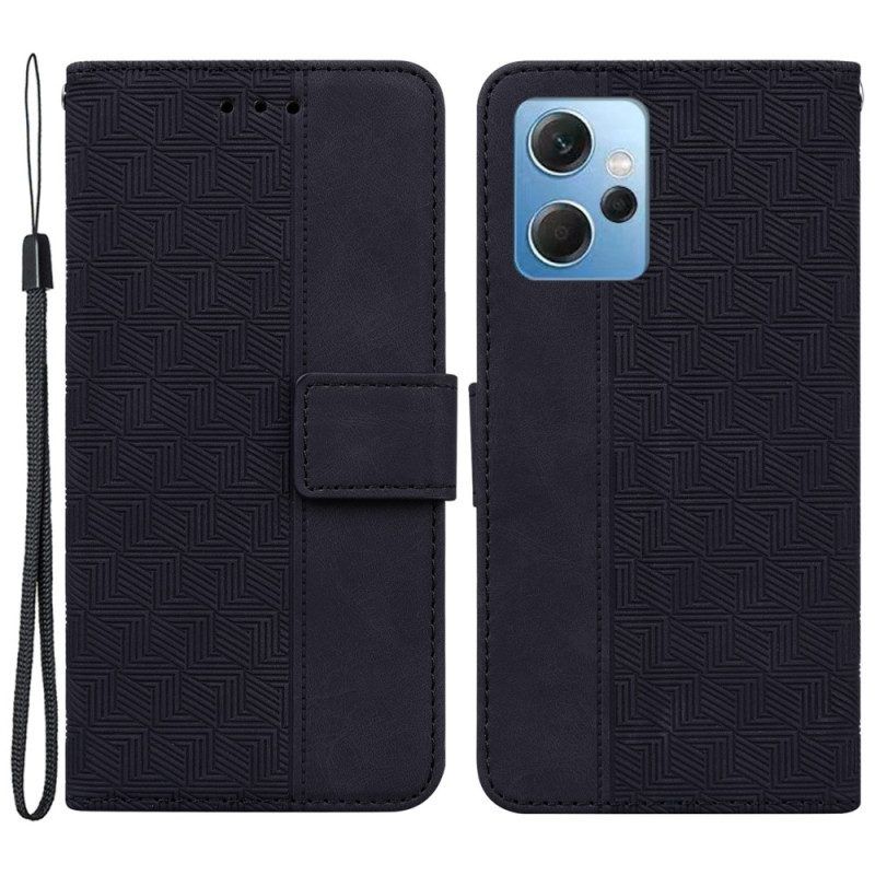 Folio-hoesje voor Xiaomi Redmi Note 12 4G Met Ketting Patroon Met Bandjes