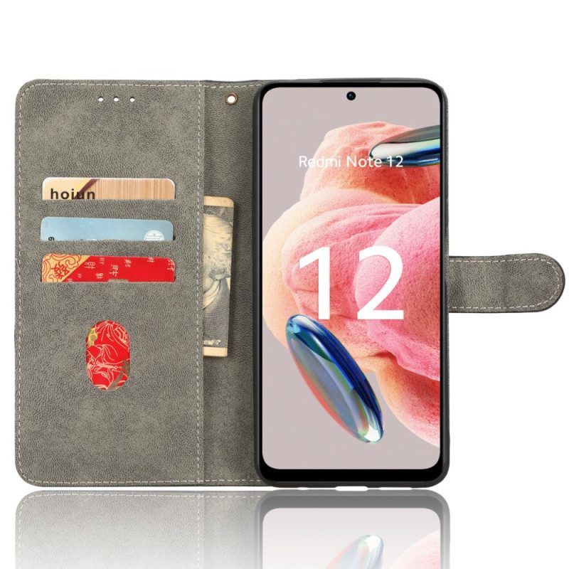 Folio-hoesje voor Xiaomi Redmi Note 12 4G Vintage Zichtbare Naden