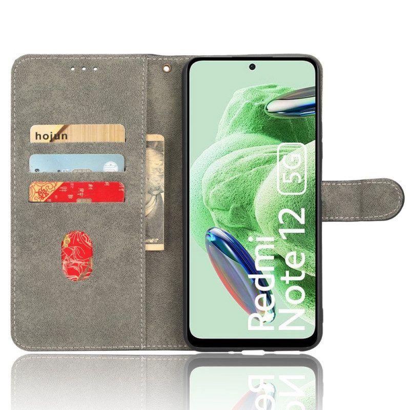 Folio-hoesje voor Xiaomi Redmi Note 12 5G Vintage Kunstleer