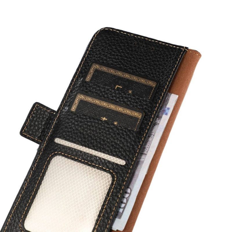 Folio-hoesje voor Xiaomi Redmi Note 12 Pro Lychee Leer Khazneh Rfid