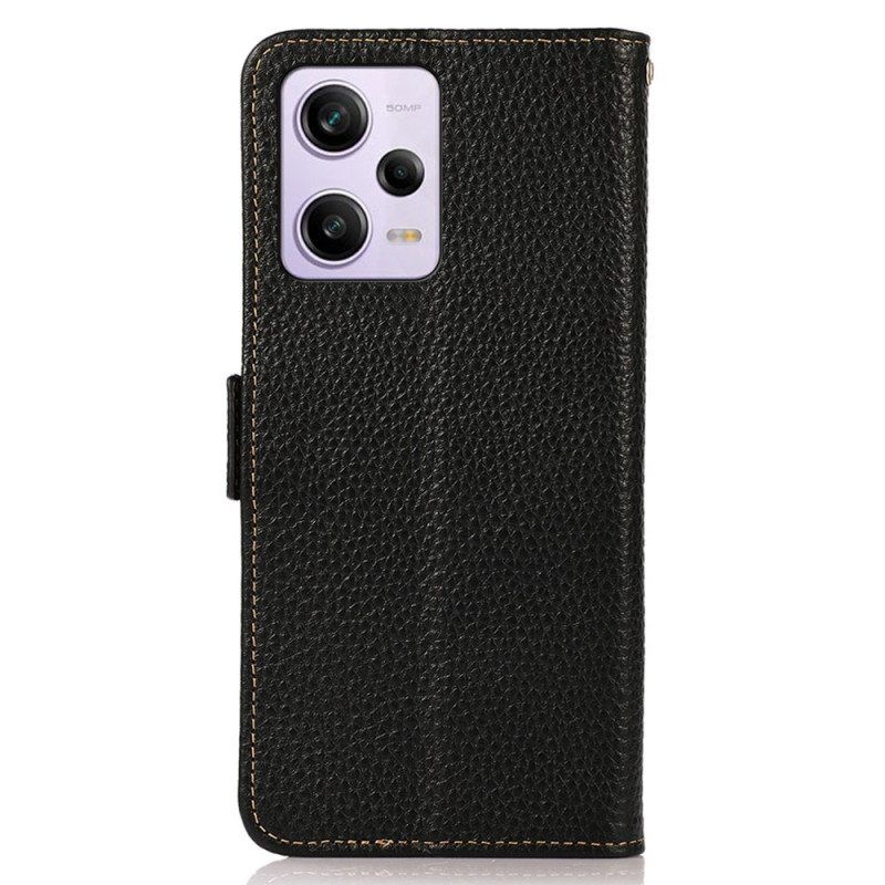 Folio-hoesje voor Xiaomi Redmi Note 12 Pro Lychee Leer Khazneh Rfid