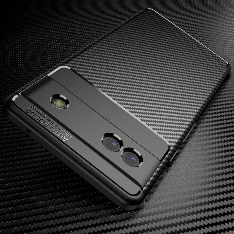 Hoesje voor Google Pixel 6A Flexibele Koolstofvezel