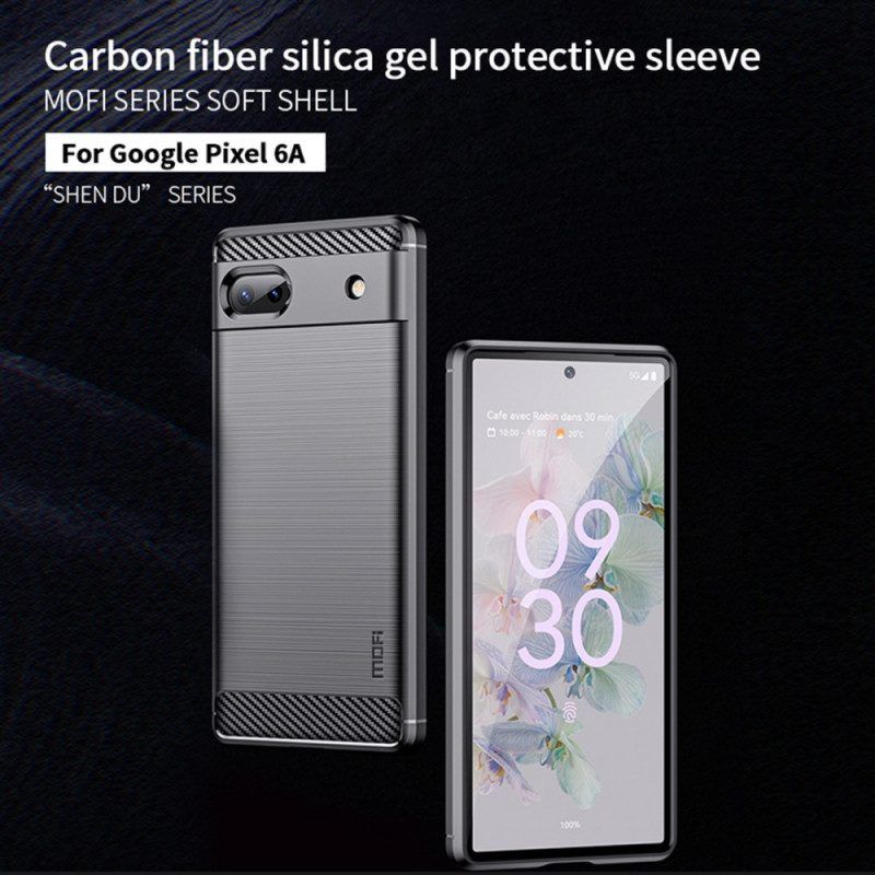 Hoesje voor Google Pixel 6A Mofi Geborsteld Koolstofvezel