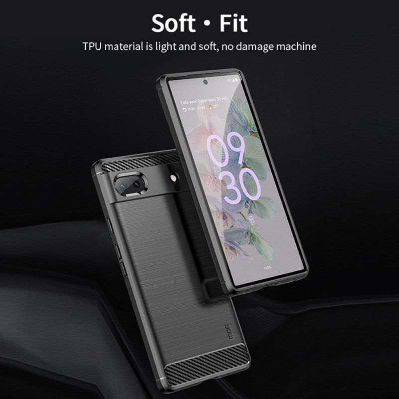Hoesje voor Google Pixel 6A Mofi Geborsteld Koolstofvezel